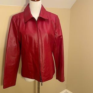 Adler Red Leather Jacket tailored style